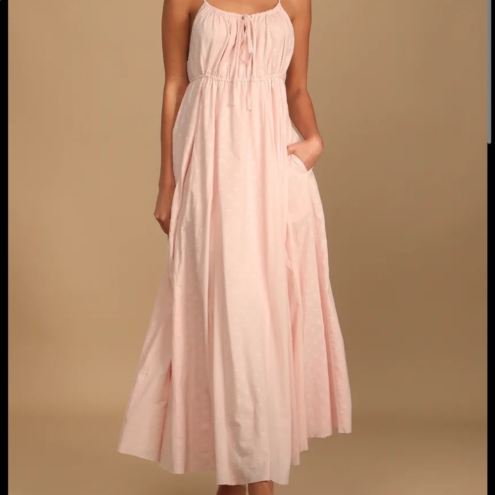 Lulu’s Light Pink Maxi Dress